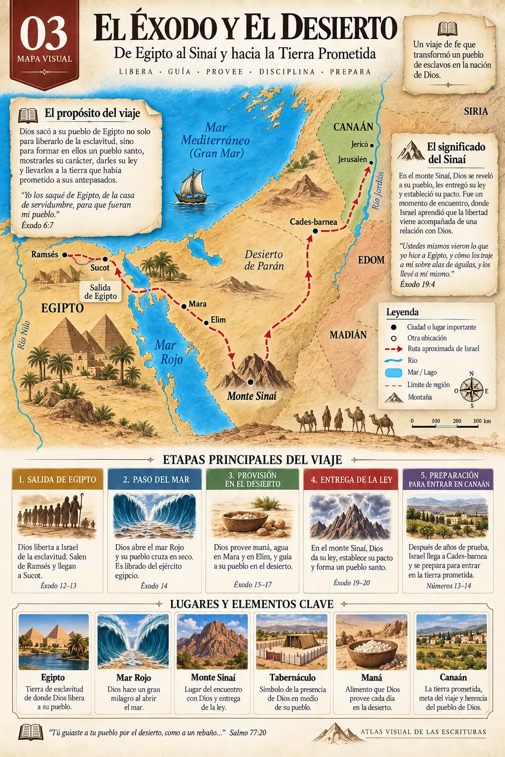 Mapa Visual: El Éxodo y el Desierto