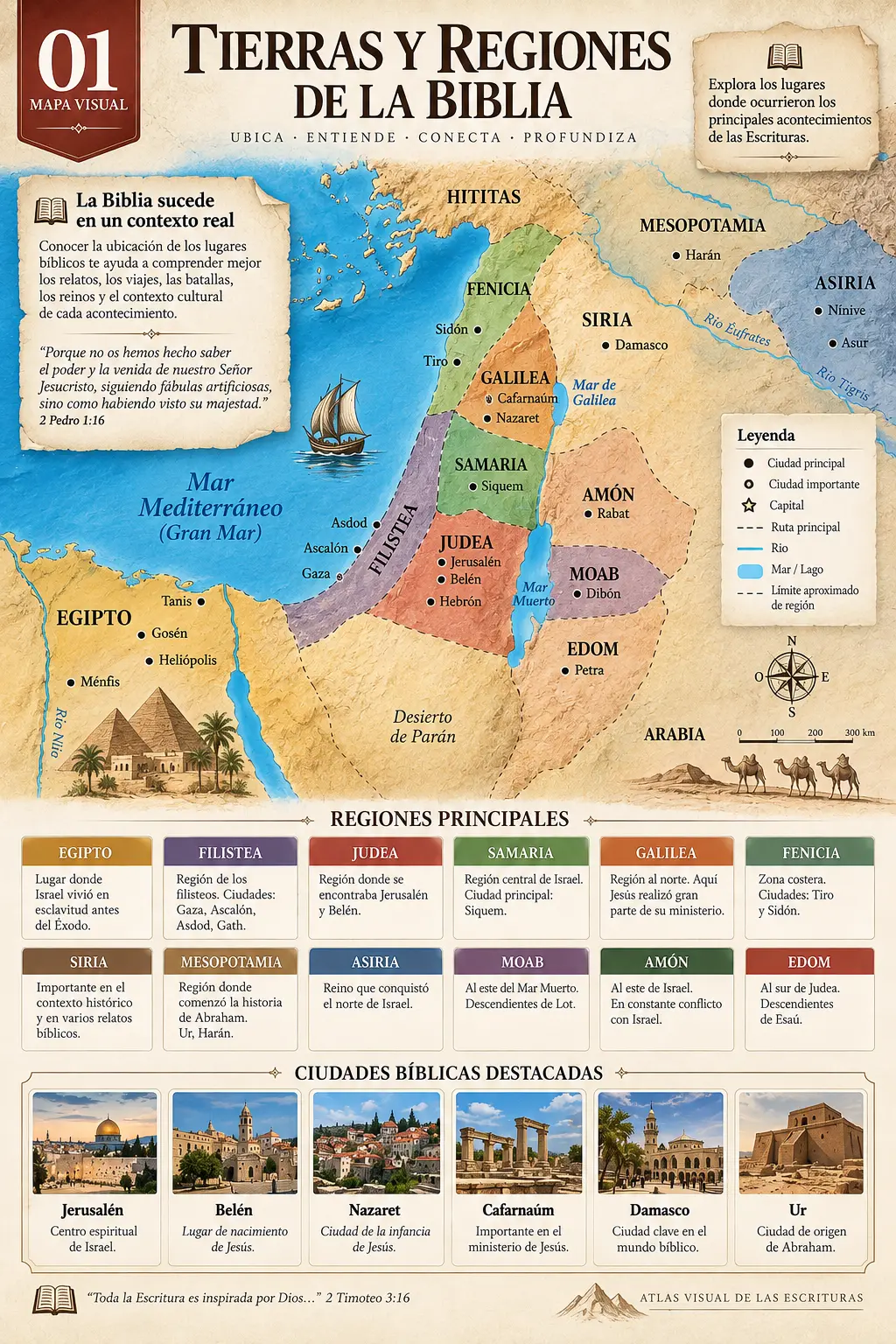 Mapa Visual: Tierras y Regiones de la Biblia
