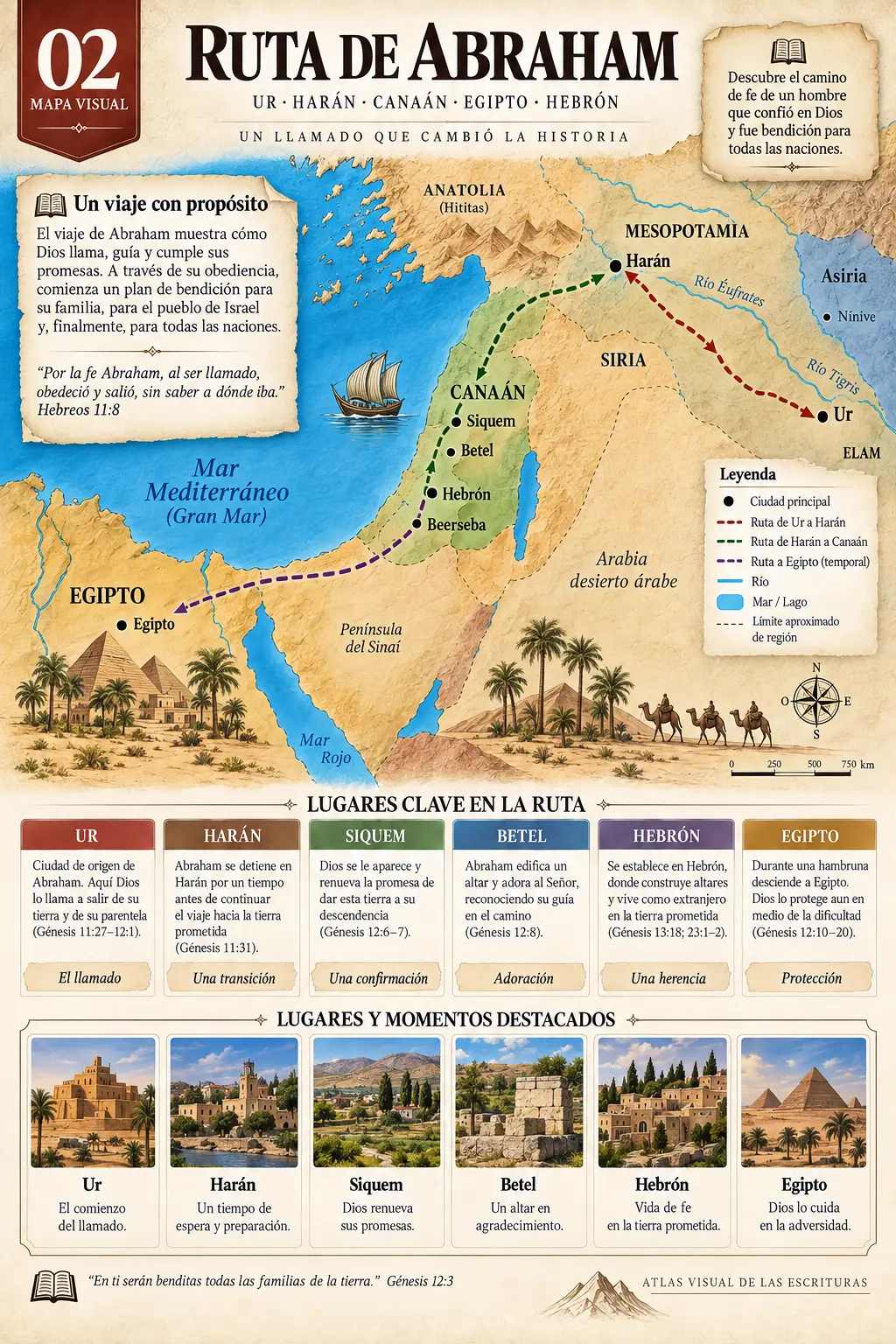 Mapa Visual: Ruta de Abraham