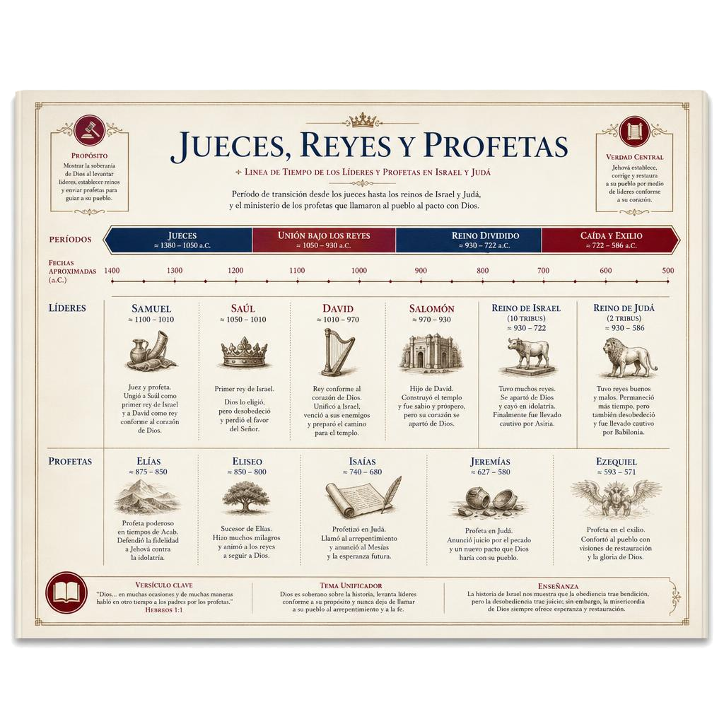 Línea del tiempo de jueces, reyes y profetas